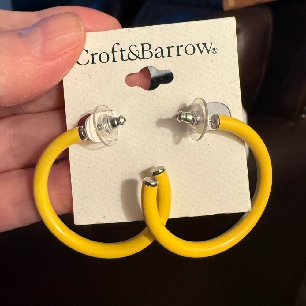 Croft & Barrow Vibrant Yellow Hoop Earrings